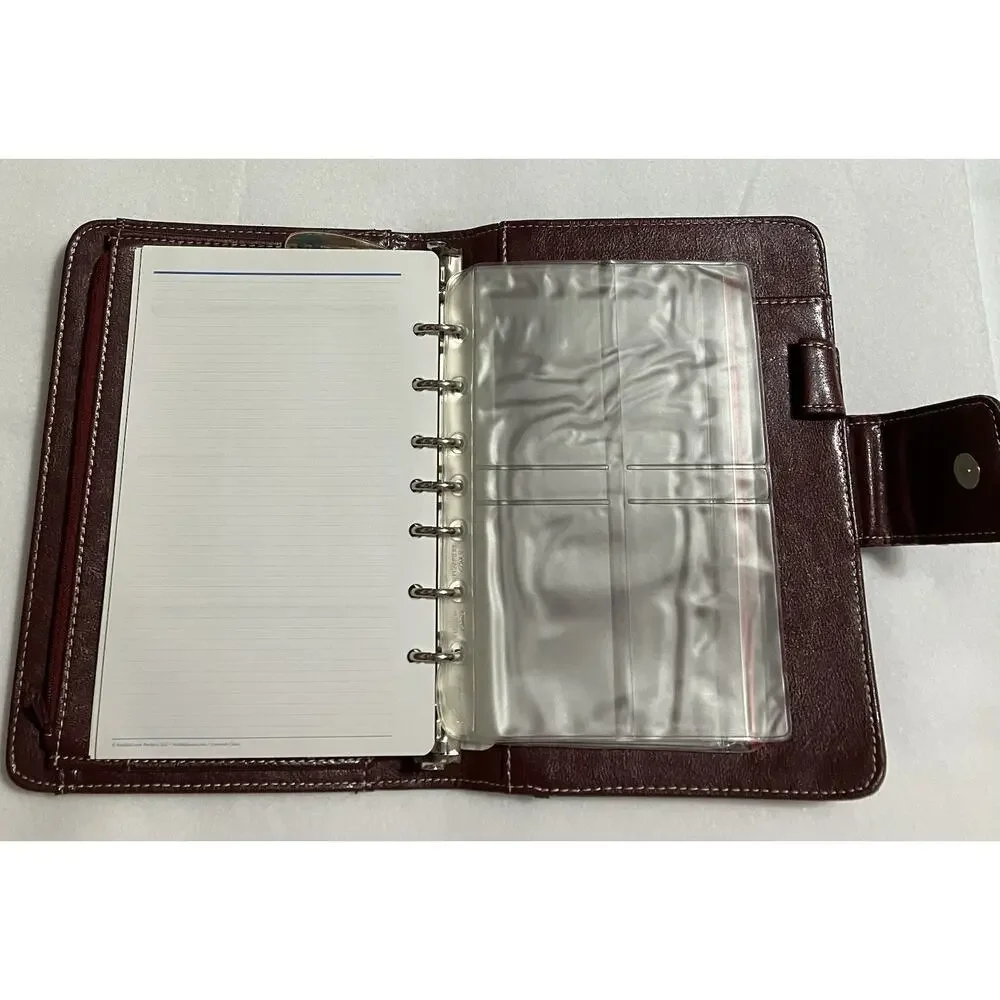 Franklin Covey Leather 7-Ring Notebook Planner Organizer Needs Fillers Burgundy